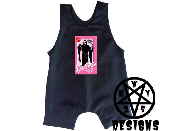 Father Death Barbie Overall Cuffed Romper