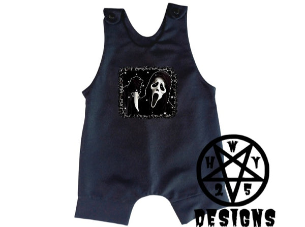 Father Death Scream Overall Cuffed Romper